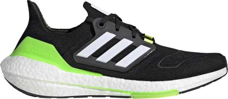 Adidas UltraBoost 22 'Black Solar Green' sneakers, black
