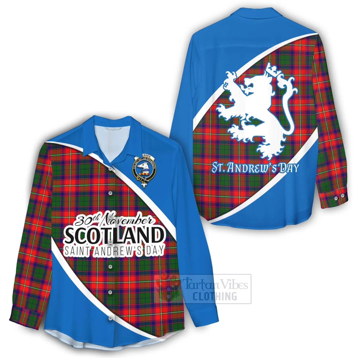 Belshes (Belsches) Family Crest Tartan Women's Casual Shirt Celebrate Saint Andrew's Day in Style