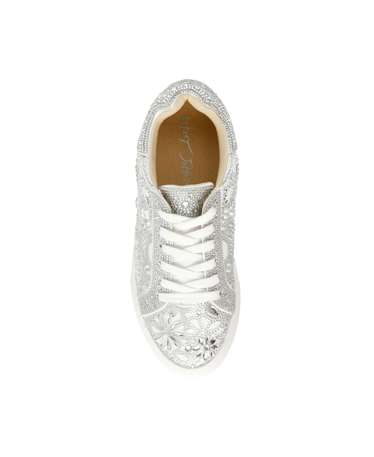 Betsey Johnson Women's Reily Rhinestone Sneakers, White
