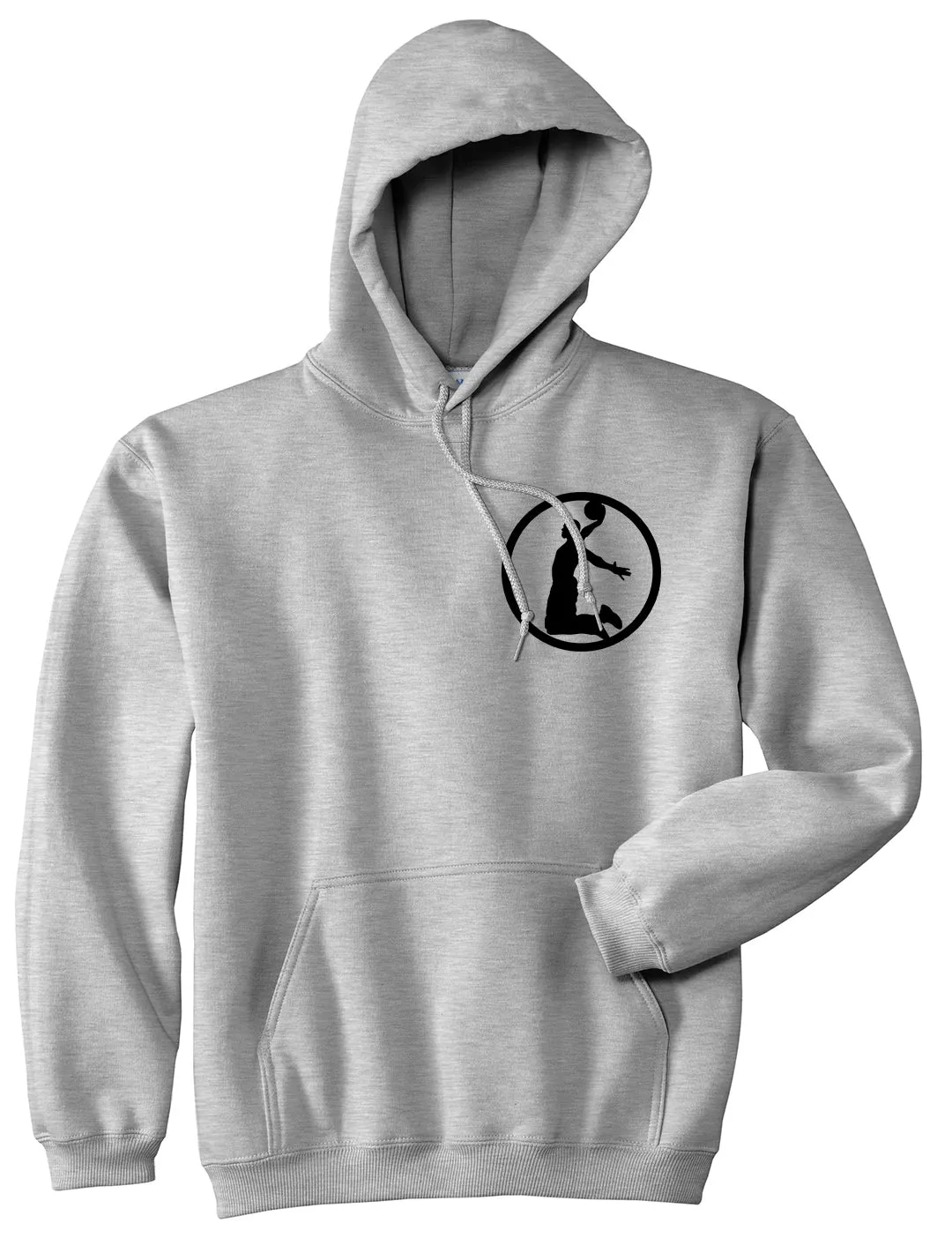 Dunk Basketball Player Circle Chest Mens Pullover Hoodie