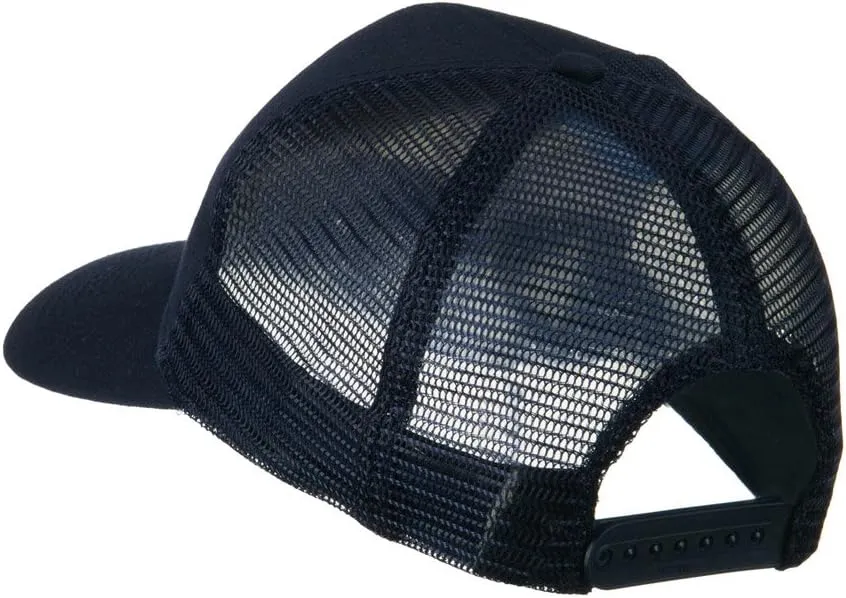 e4Hats.com 6 Panel Mesh American Flag White Patch Cap