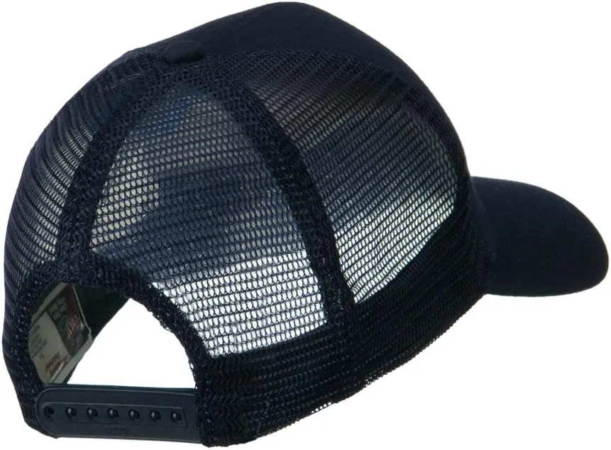 e4Hats.com 6 Panel Mesh American Flag White Patch Cap
