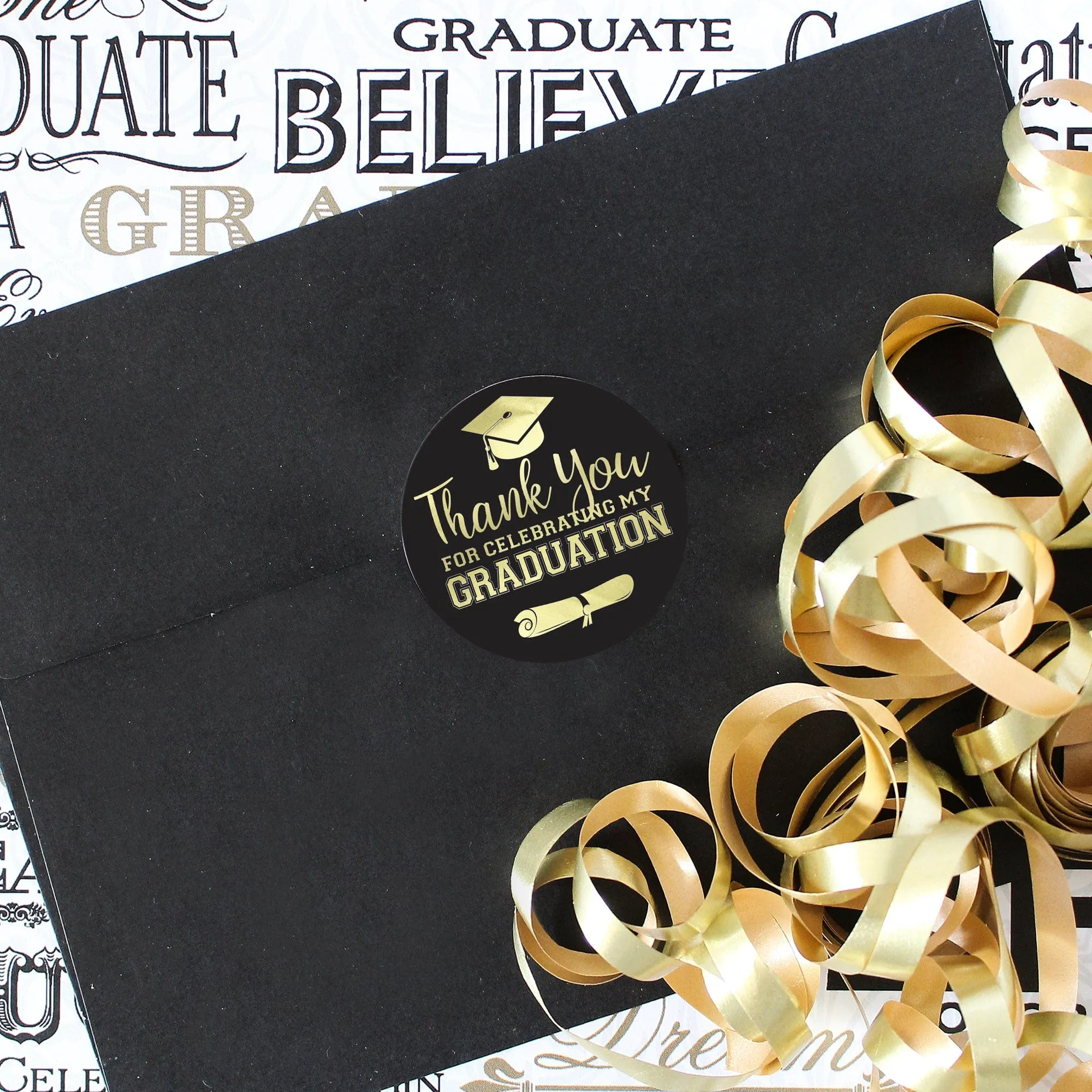 Graduation Party Class of 2024: Thank You Sticker Labels  - 11 School Colors - 40 Stickers