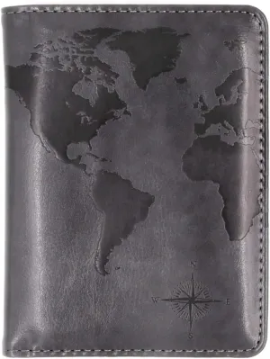 kandouren RFID Passport Holder Cover Case,Travel Accessories for Men,Passport Wallet with Gray Leather for Mens,Gift for traveler,Credit Card and ID Holder Wallet