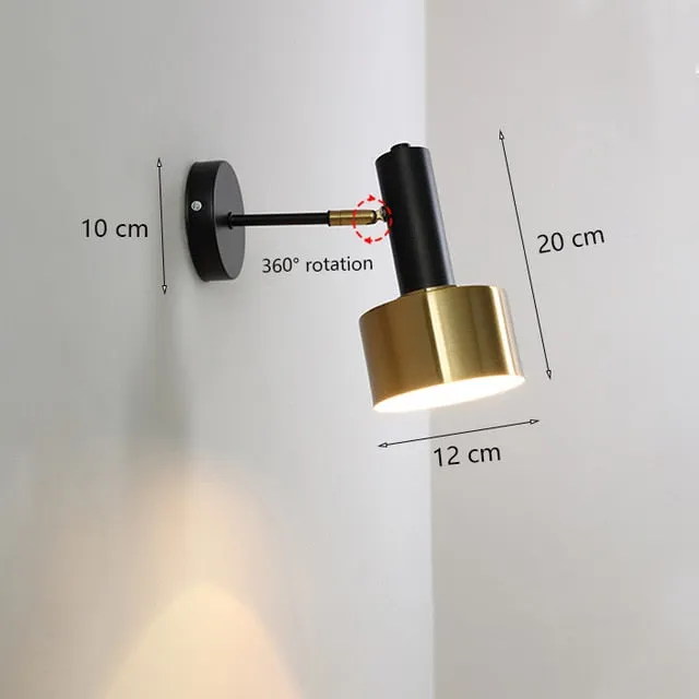 Modern 360° Rotatable Drum Wall Lamp
