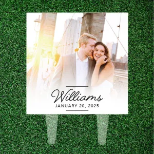 Modern Square Acrylic Cake Topper Collection, Custom Photo