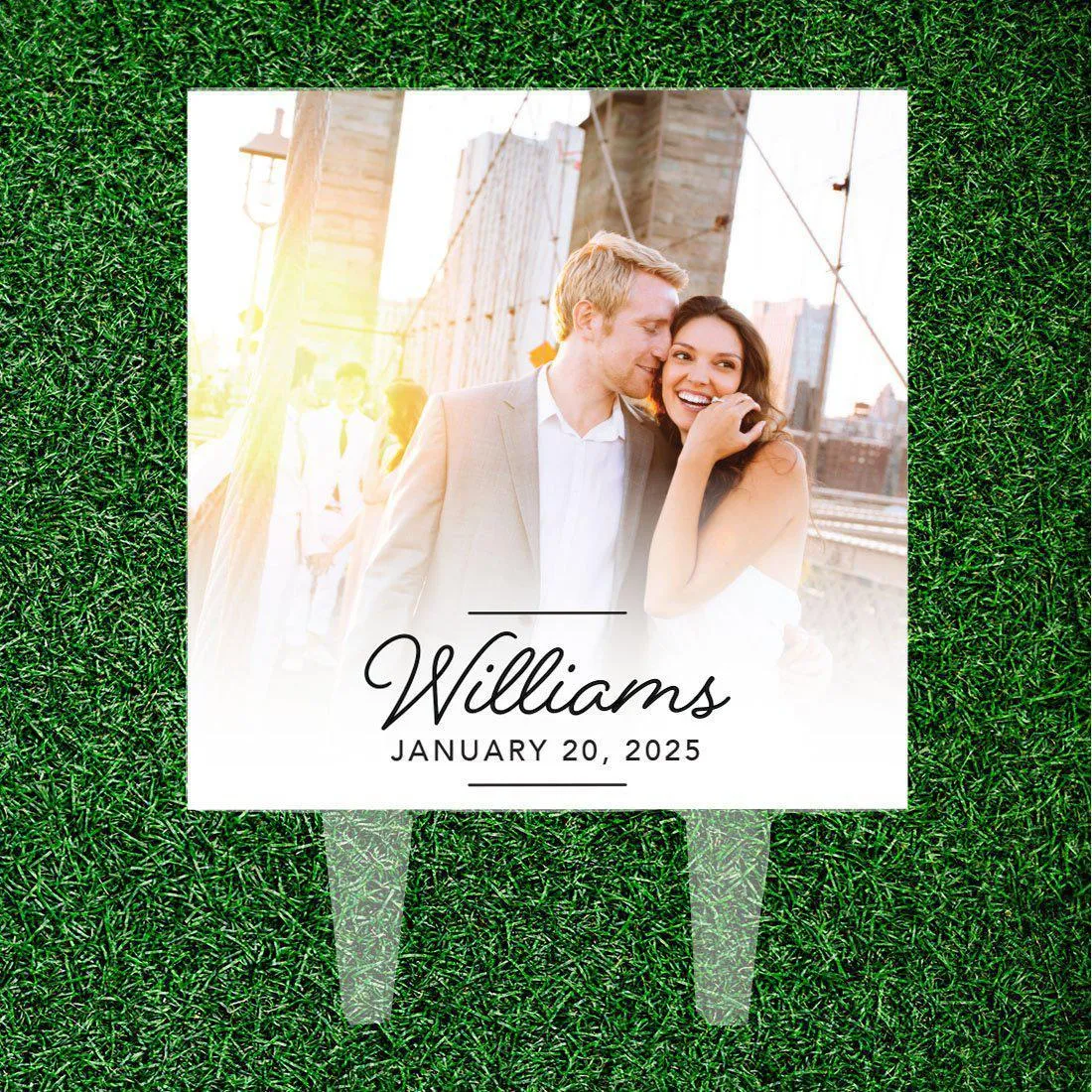 Modern Square Acrylic Cake Topper Collection, Custom Photo
