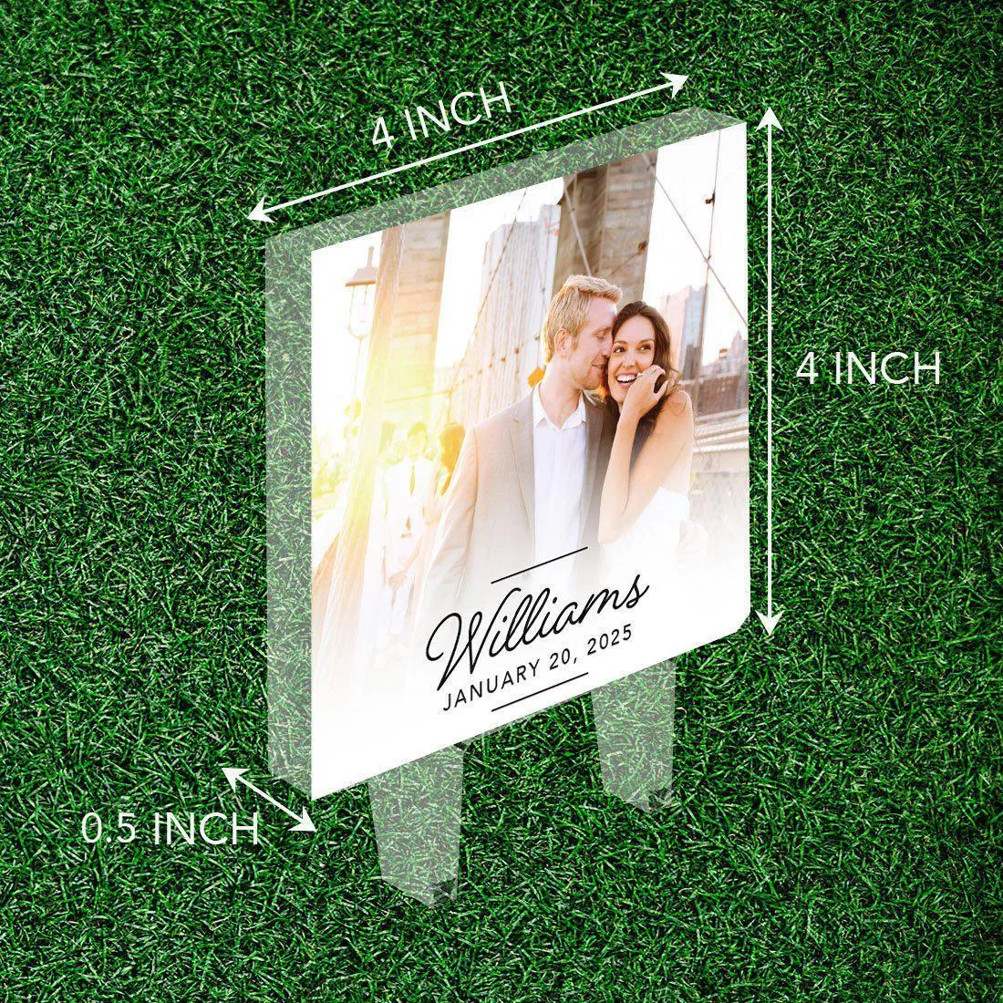 Modern Square Acrylic Cake Topper Collection, Custom Photo