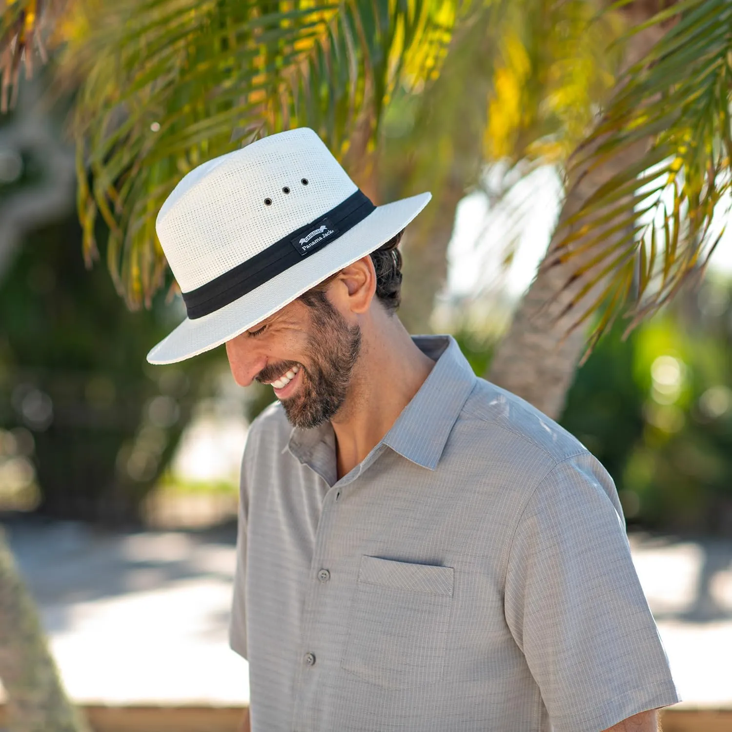 Natural Matte Toyo Safari Men's Sun Hat with Black Band, 2 1/2" Brim, UPF (SPF) 50  Sun Protection