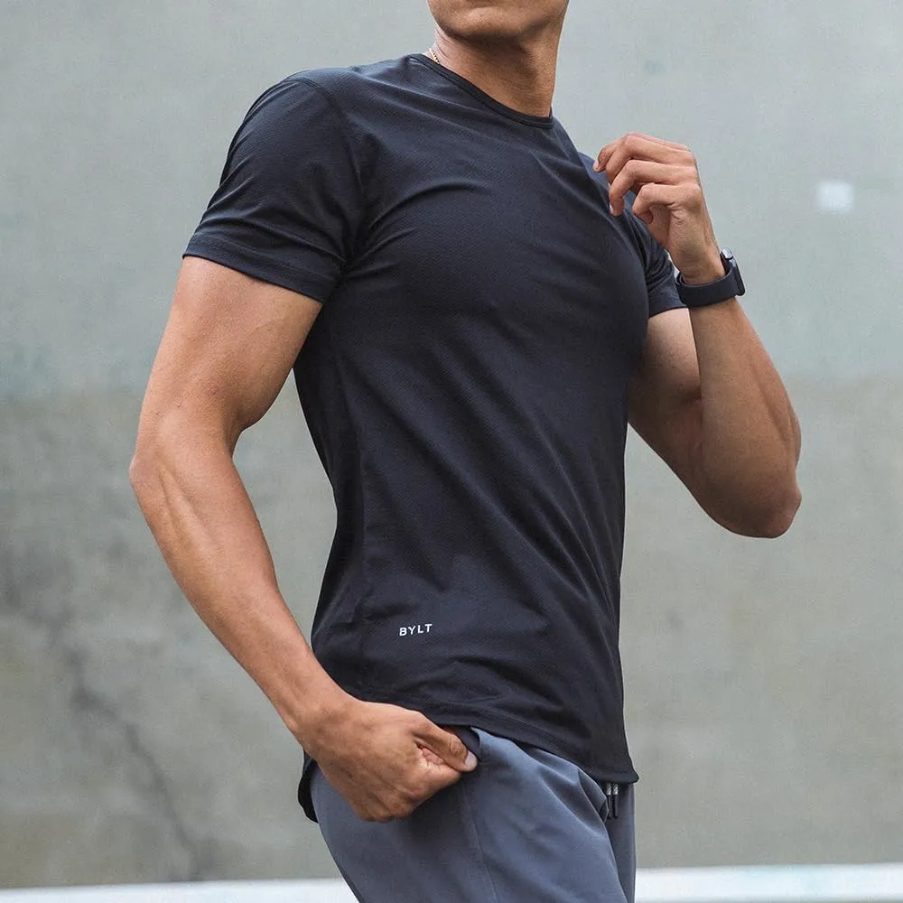 Performance Drop-Cut Men's T Shirt ?C Athletic Drop Cut Crewneck Tee ?C Moisture Wicking, Quick-Dry, Tapered Fit