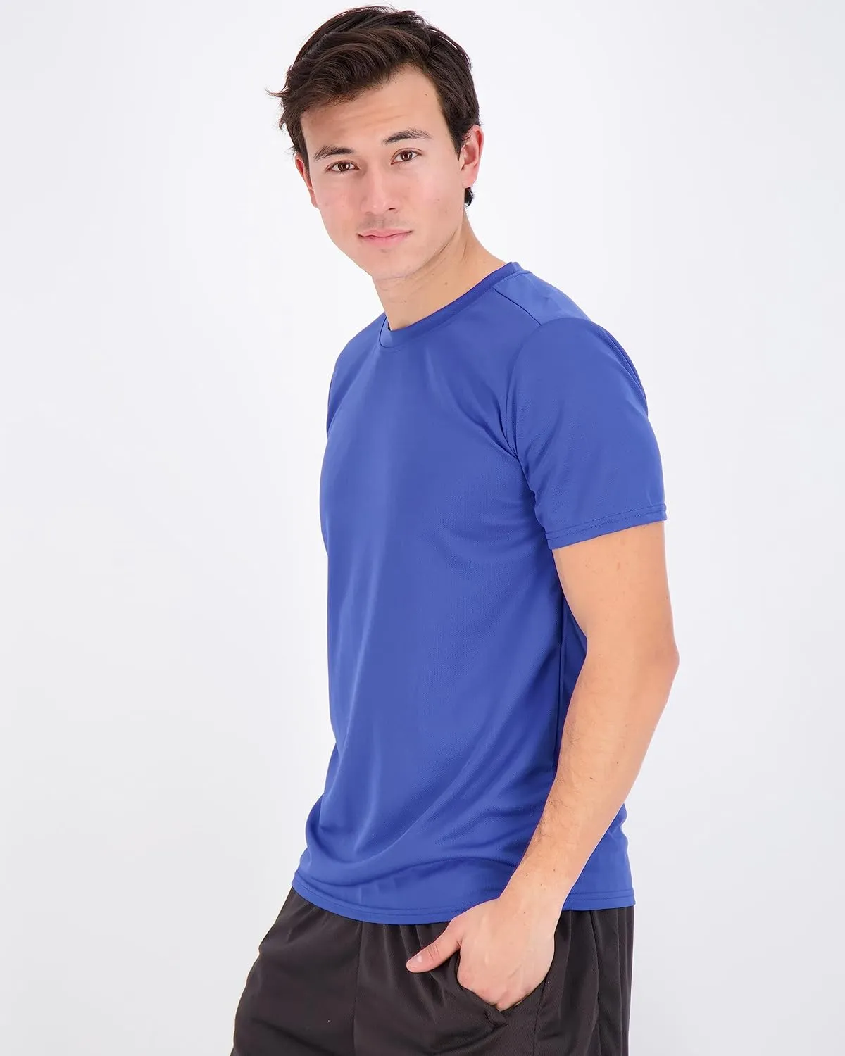 Real Essentials 5 Pack Men??s Active Quick Dry Mesh Crew Neck T Shirts | Athletic Short Sleeve Tee (Available in Big & Tall)