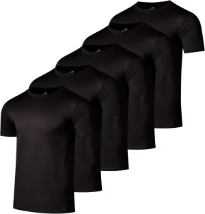 Real Essentials 5 Pack Men??s Active Quick Dry Mesh Crew Neck T Shirts | Athletic Short Sleeve Tee (Available in Big & Tall)