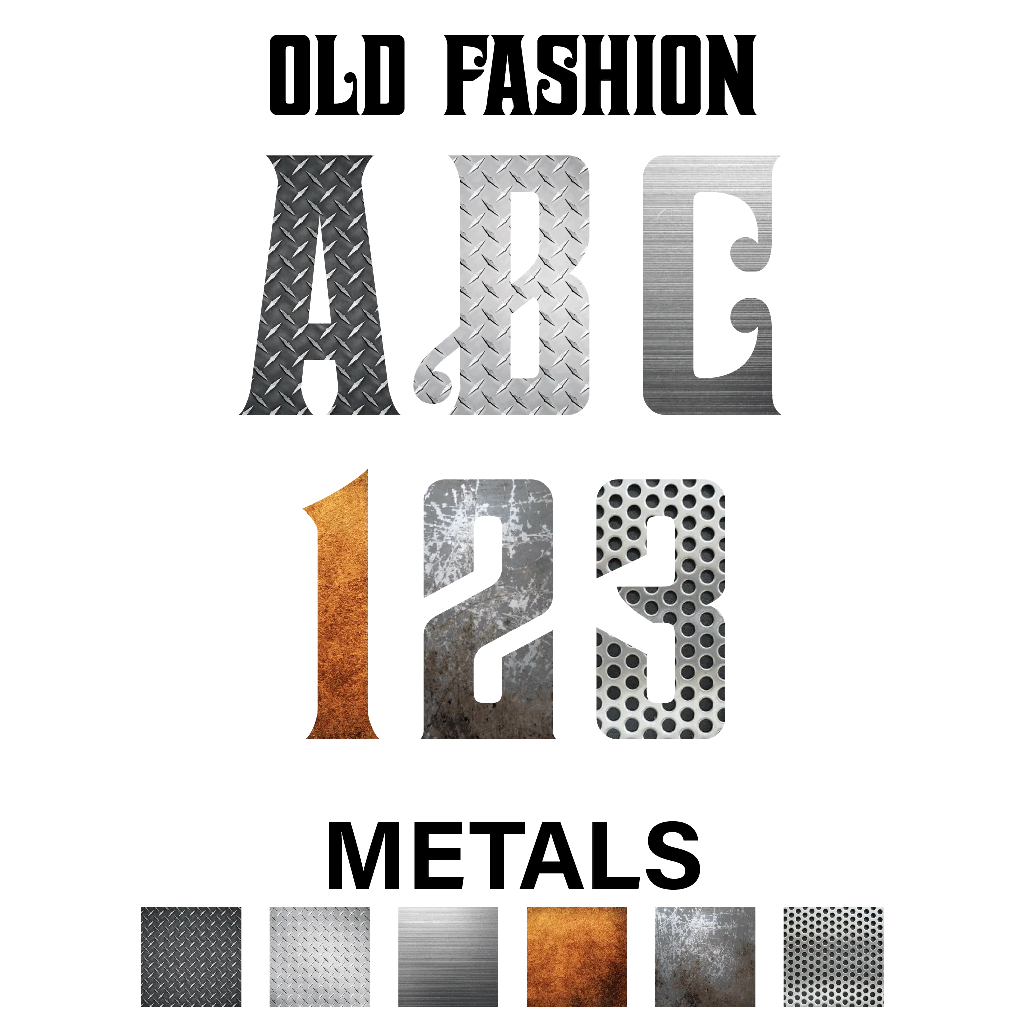 Reflective Metal Styles Letters and Numbers Decals