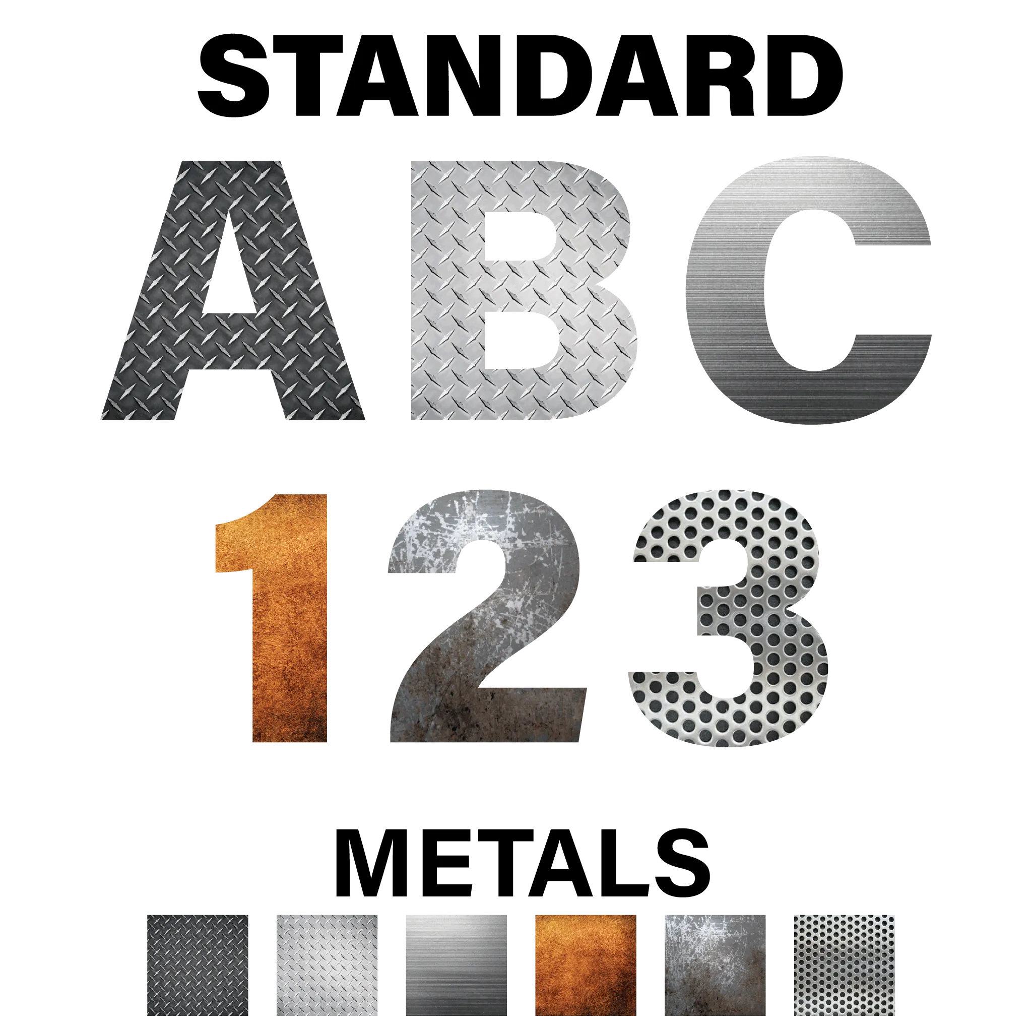 Reflective Metal Styles Letters and Numbers Decals