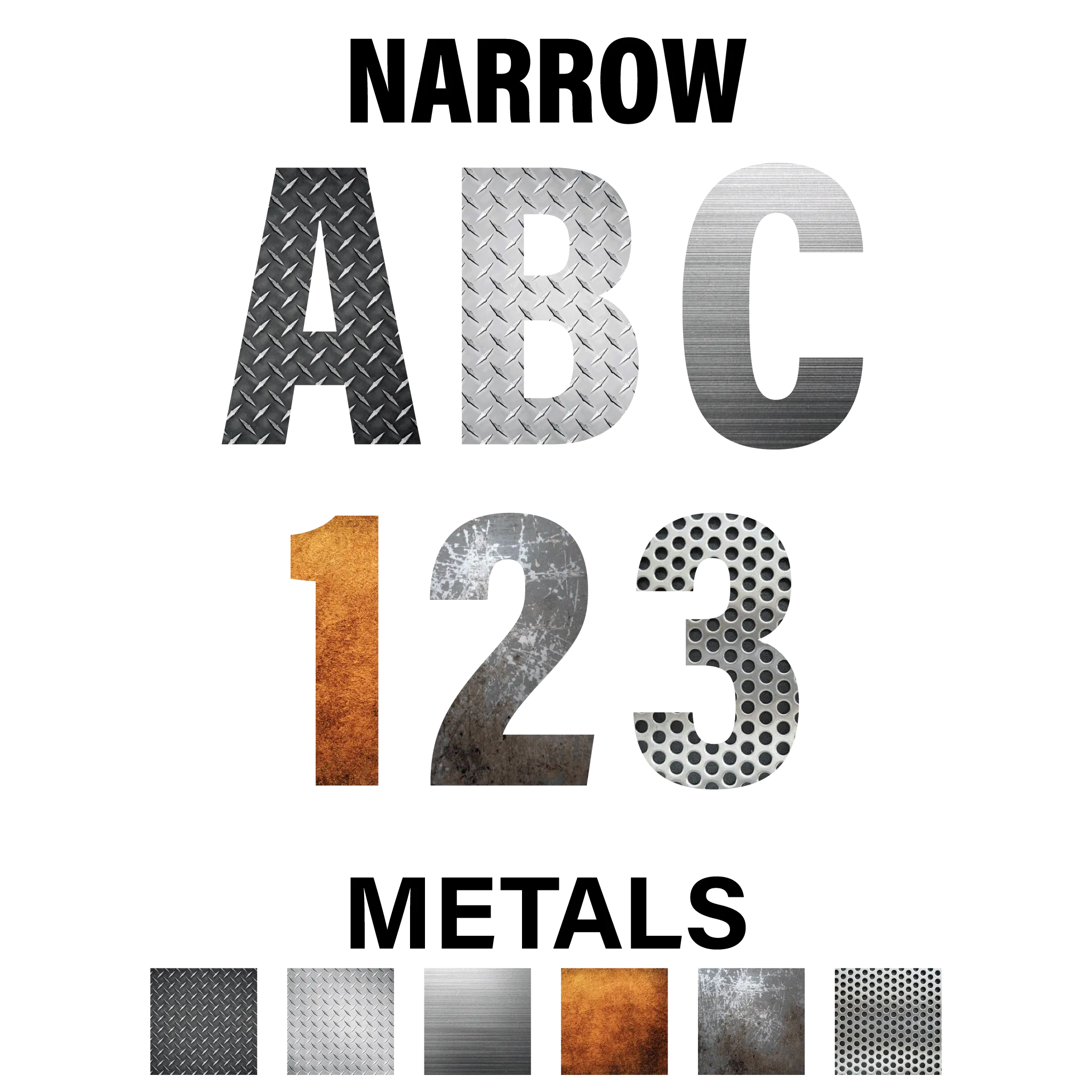 Reflective Metal Styles Letters and Numbers Decals