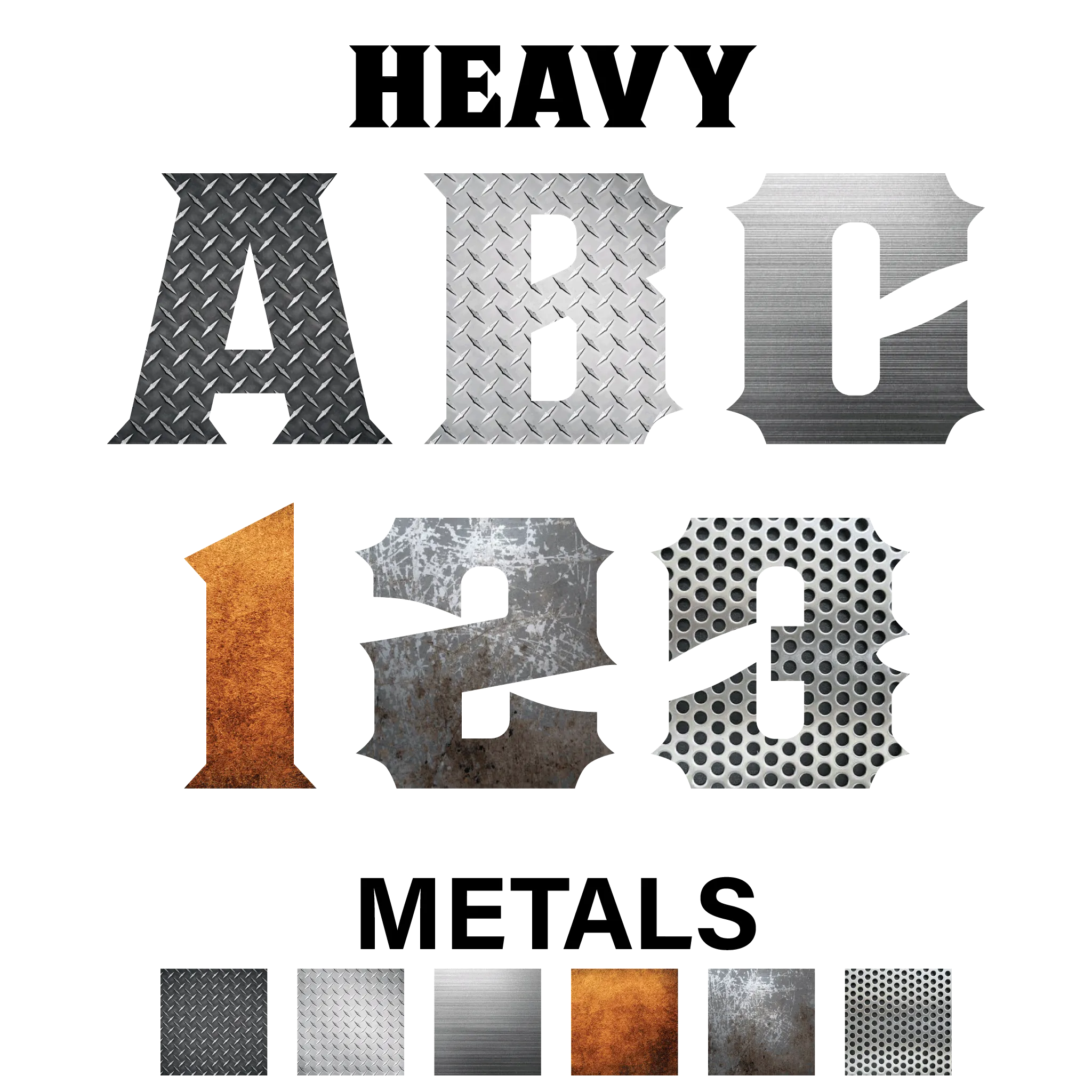 Reflective Metal Styles Letters and Numbers Decals