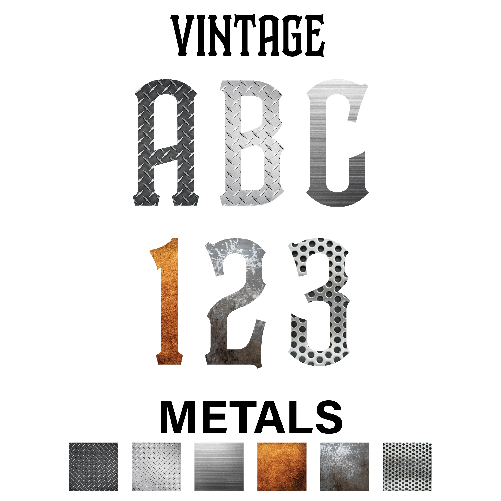 Reflective Metal Styles Letters and Numbers Decals