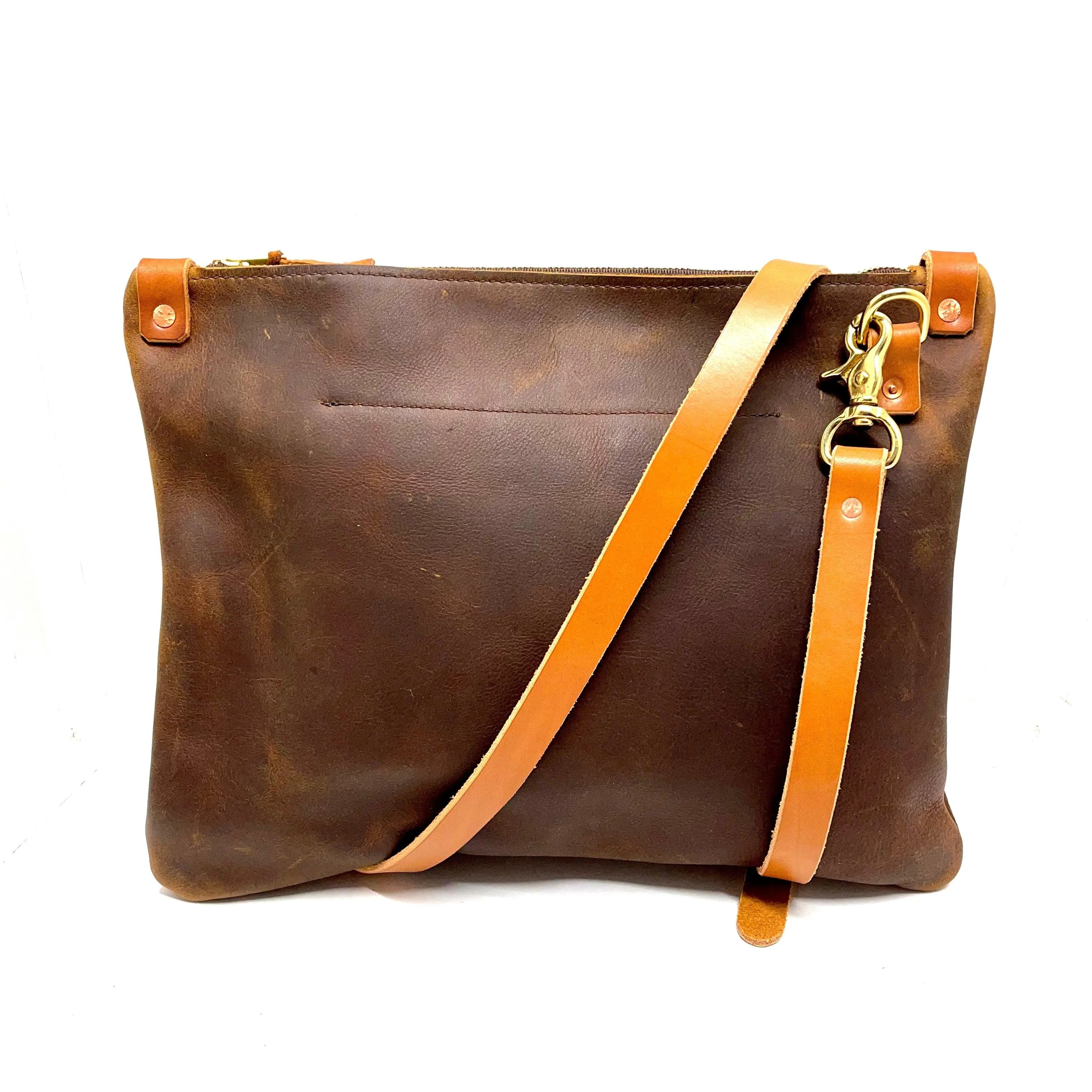 RTS - Leather Messenger Bag in Brown