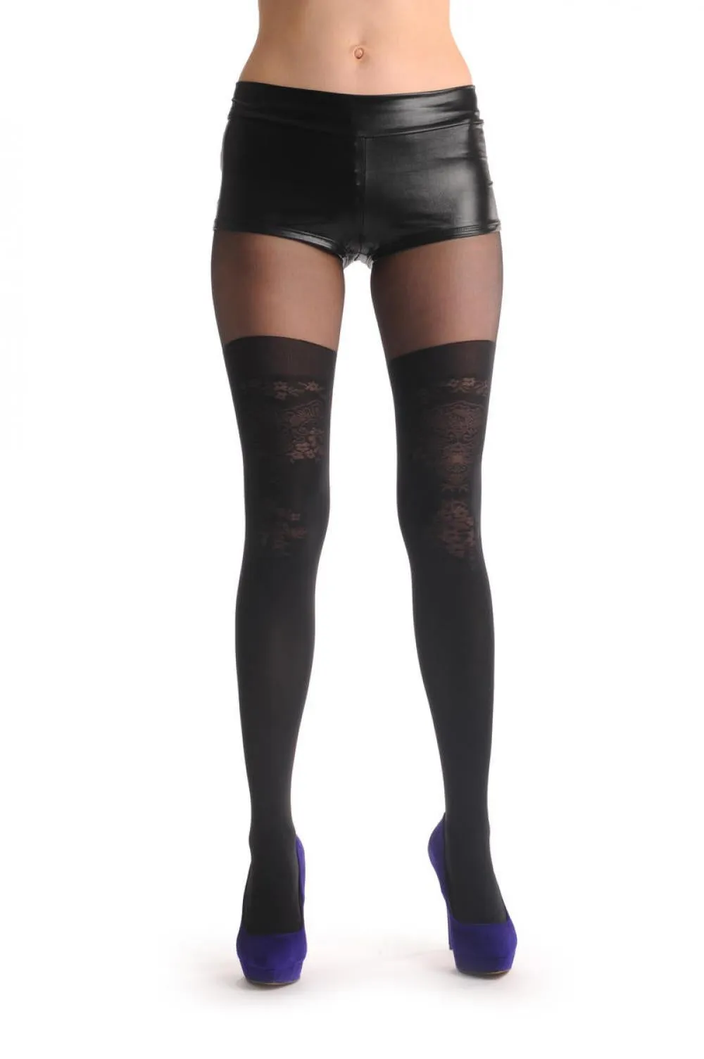 Semi Transparent Faux Stockings & Transparent Flowers Bouquets 60 Den