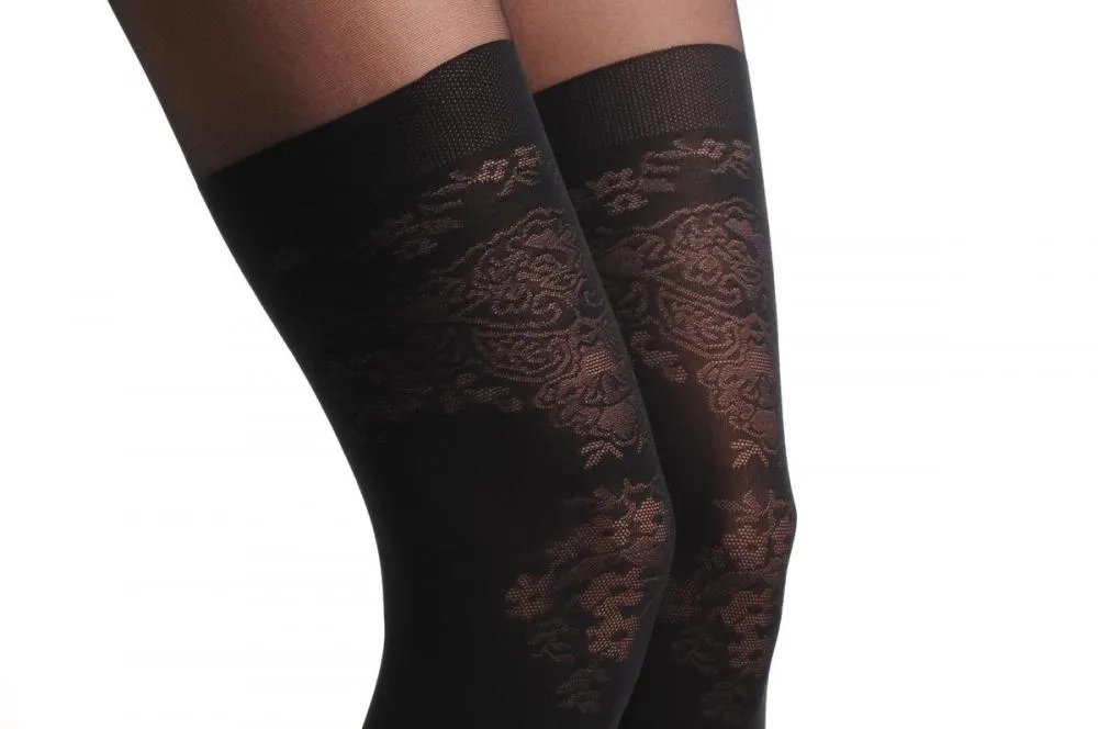 Semi Transparent Faux Stockings & Transparent Flowers Bouquets 60 Den