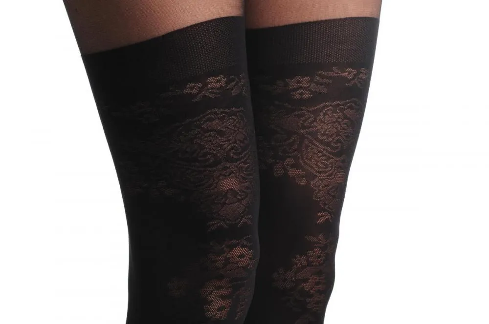 Semi Transparent Faux Stockings & Transparent Flowers Bouquets 60 Den