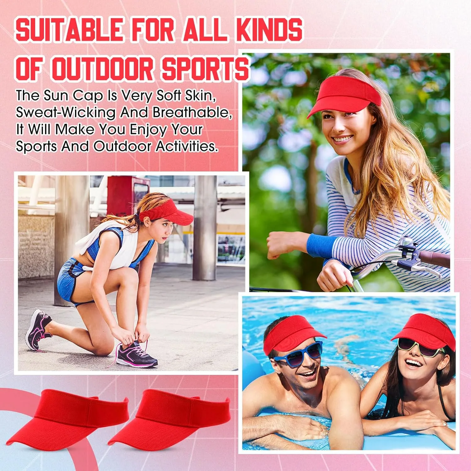 Silkfly 36 Pack Sun Visor Hats Adjustable Sports Athletic hat UV Protection Sun Visor Cap for Men Women Tennis Running Golf