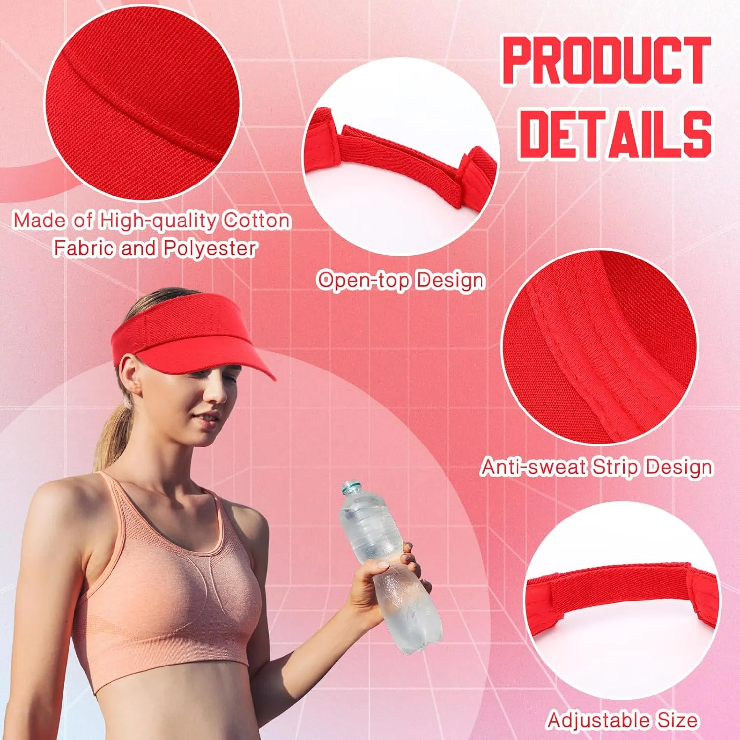 Silkfly 36 Pack Sun Visor Hats Adjustable Sports Athletic hat UV Protection Sun Visor Cap for Men Women Tennis Running Golf