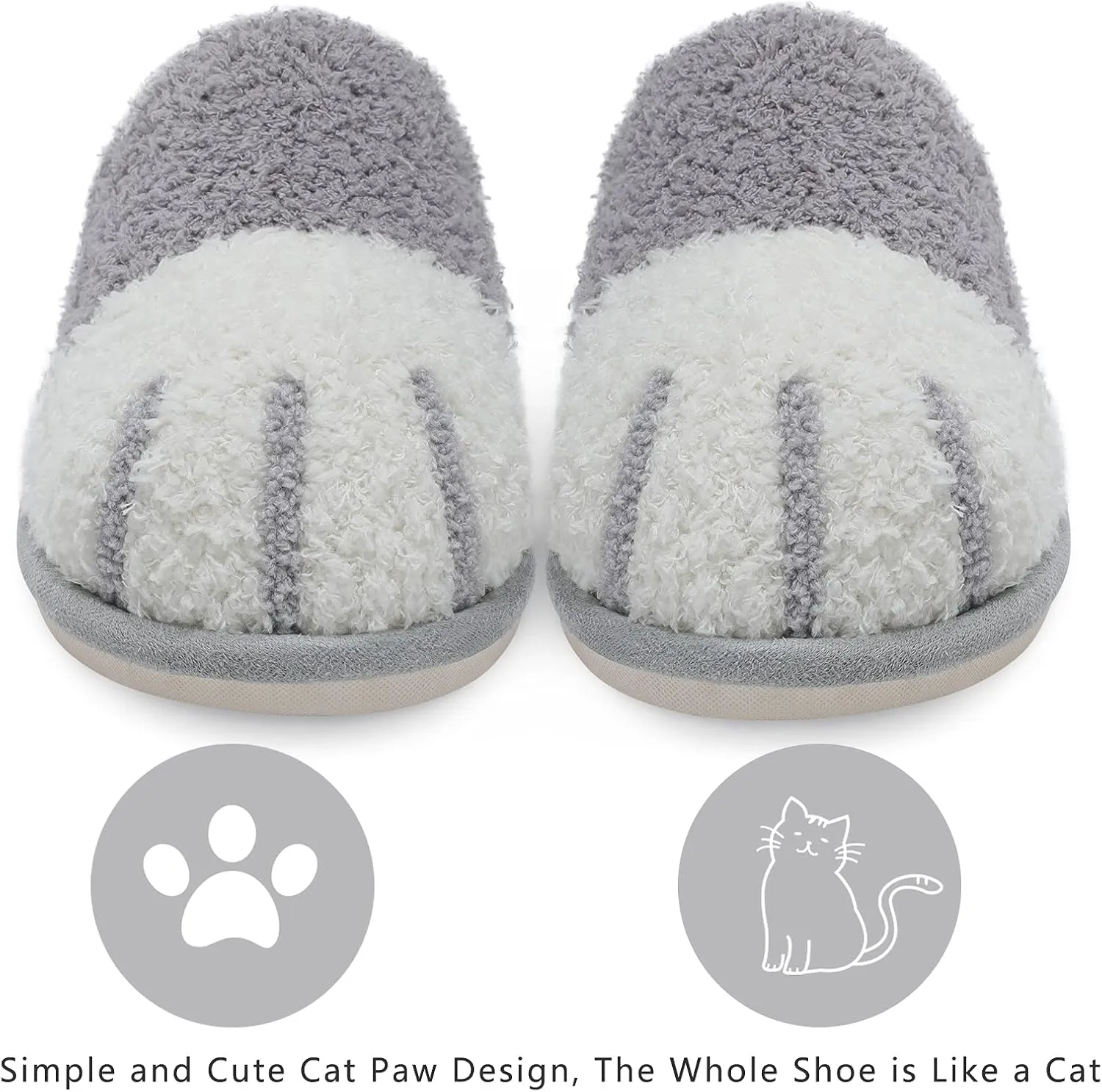 SINNO Cute Animal Slippers for Women Indoor Outdoor Memory Foam House Slipper Soft Warm Cozy Fuzzy Bedroom Non-Slip Shoes Christmas Gift ladies