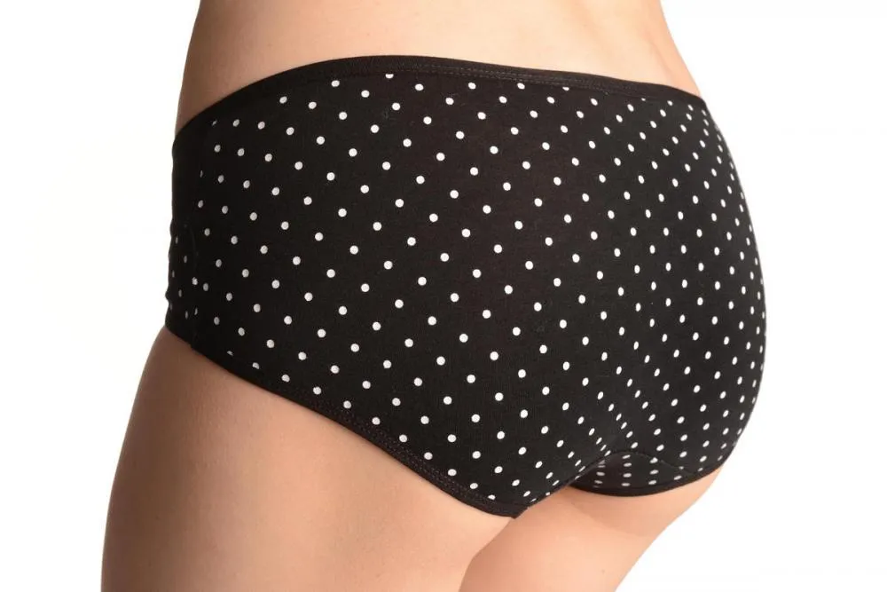 Spotted Black Soft Cotton With Plain Stripe & Buttons Brazilian