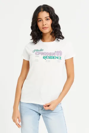 Women Ivory Copenhagen Printed T-Shirt