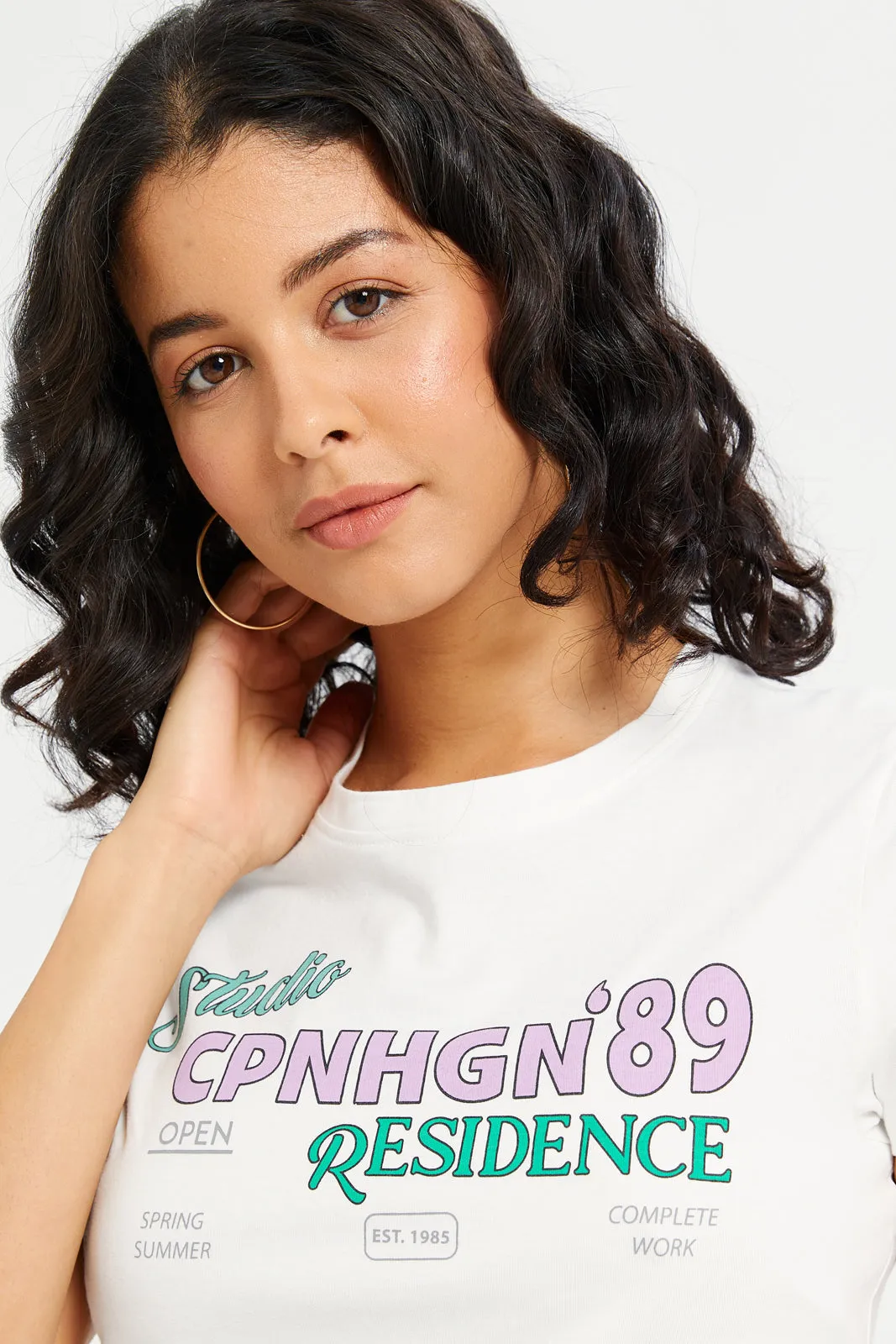 Women Ivory Copenhagen Printed T-Shirt