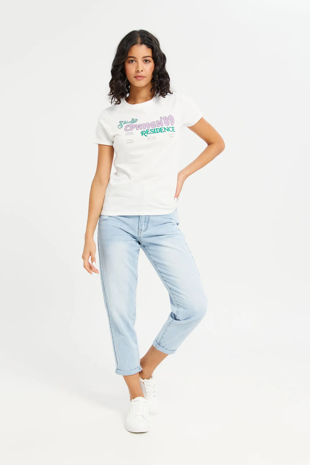 Women Ivory Copenhagen Printed T-Shirt
