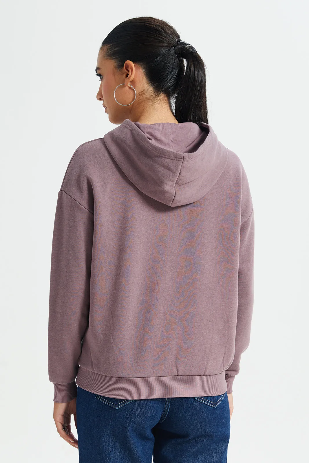 Women Lilac Hooded Sweatshirt