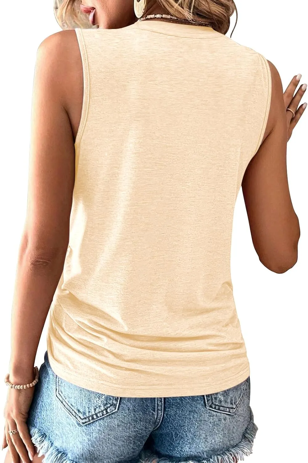 Womens Tank Tops Summer Tank Tops for 2025 Crew Neck Sleeveless Womens Summer Tops Cute Loose Fit Workout Casual Tops Clothes