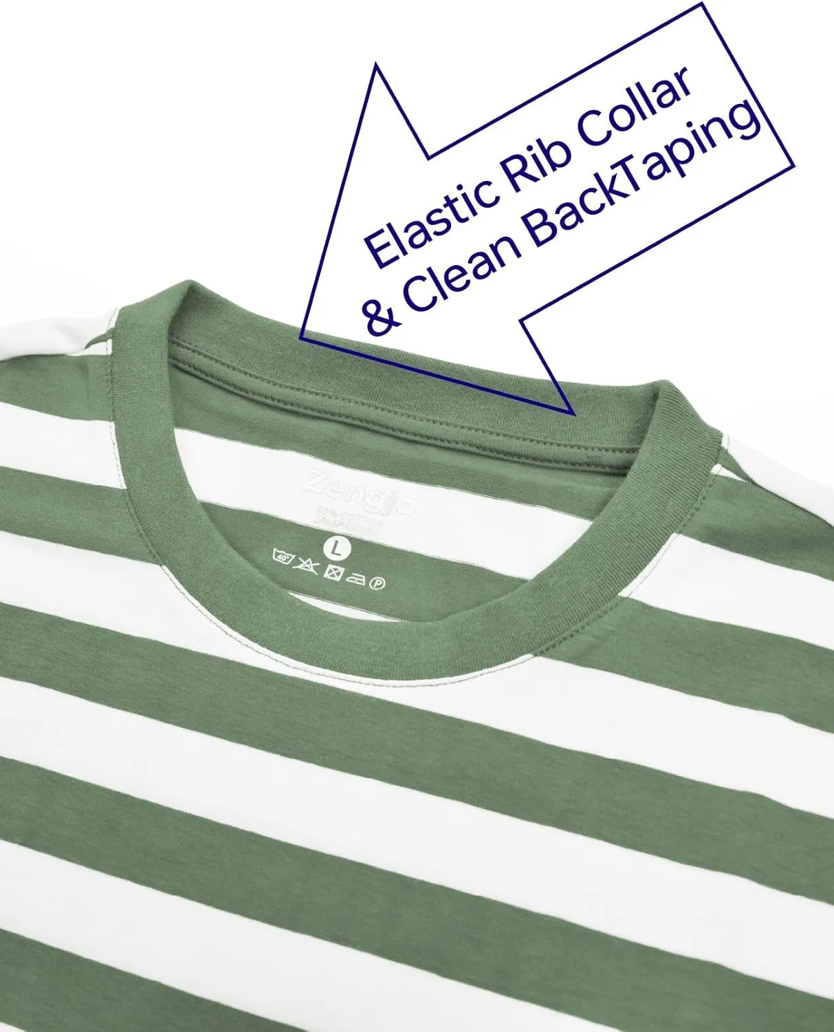 Zengjo Mens Striped Shirt Short Sleeve T-Shirts